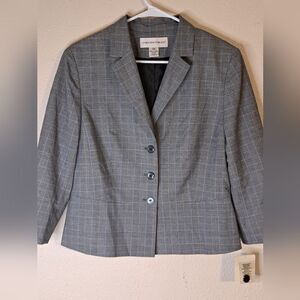 Jones New York Gray Plaid Blazer